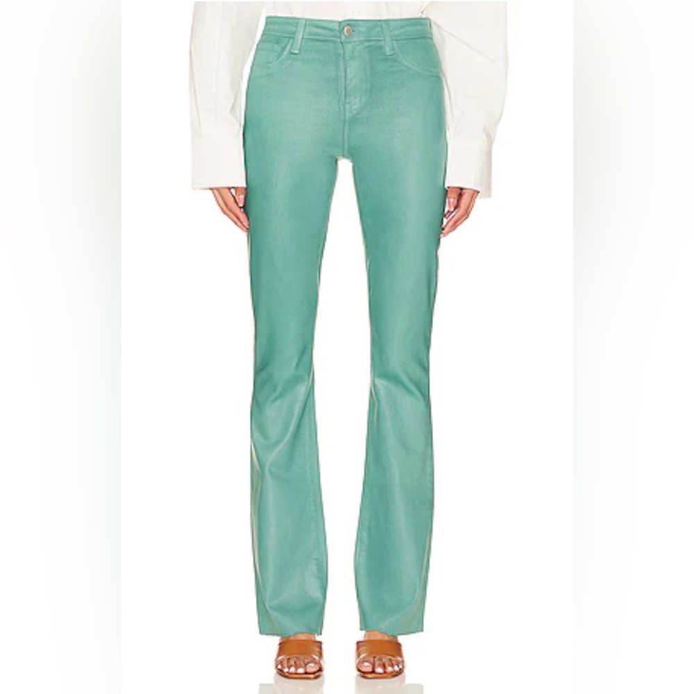 L'AGENCE Ruth Straight Undone Hem in Green Jasper‎ Coated